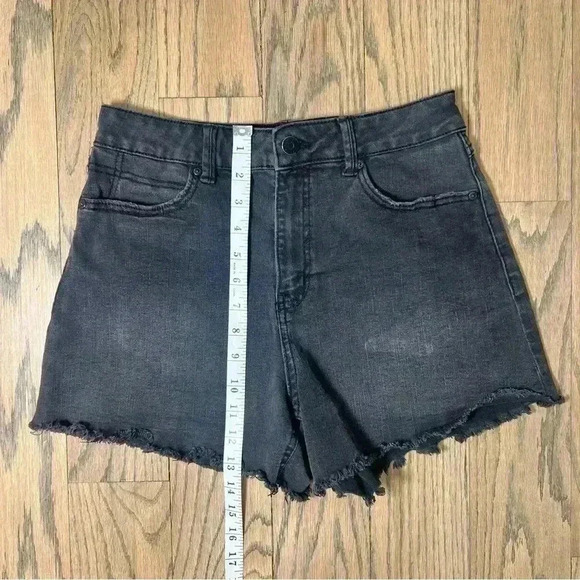 Sincerely Jules Womens Black Denim Cut Off High Waisted Shorts Size 5/27 - Picture 4 of 7